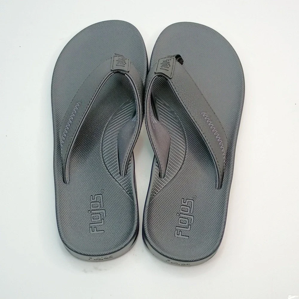 Flojos Men Flip Flop Sandals Size 12 Black Man Made Material Upper Casual